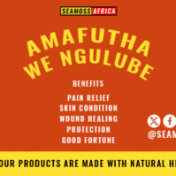 A bottle of Amafutha Wengulube 20ml from Seamoss Africa, a traditional herbal remedy for physical healing and spiritual protection.