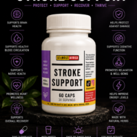 A bottle of pure Stress Support Capsules from Seamoss Africa, used for anxiety relief and nervous system support.
