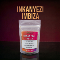A bottle of pure Inkanyezi Imbiza 50g from Seamoss Africa, used for traditional detoxification and general wellness tonic.