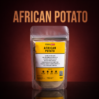 Pack of pure African Potato Cut (Hypoxis hemerocallidea) from Seamoss Africa, used for immune and urinary support