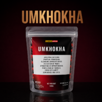 A package of Umkhokha 100g from Seamoss Africa, used for traditional spiritual cleansing and energetic renewal.