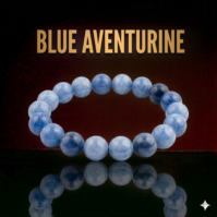 A beautiful Blue Aventurine stone from Seamoss Africa, used for mental clarity, calm, and intuitive connection.