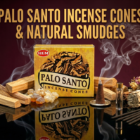 Palo Santo Incense Cones from Seamoss Africa, used for energy cleansing, stress relief, and home purification.