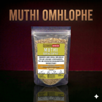 A bottle of Umuthi Omhlophe from Seamoss Africa, used for traditional spiritual luck, charm, and respect