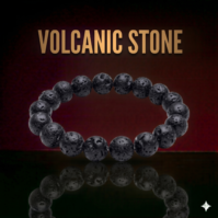 A piece of natural Volcanic Stone from Seamoss Africa, used for grounding and emotional release.
