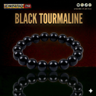 A polished piece of Black Tourmaline from Seamoss Africa, used for protection, grounding, and energy clearing