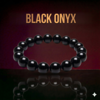 A Black Onyx crystal from Seamoss Africa, used for grounding energy, focus, and emotional strength