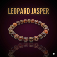 A polished Leopard Jasper crystal from Seamoss Africa, used for resilience, courage, and grounding.