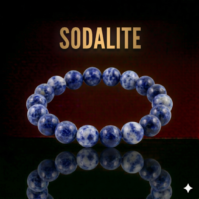 A polished Sodalite stone from Seamoss Africa, used for truth, communication, and mental clarity.