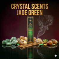 A pack of Jade Green Incense from Seamoss Africa, used for heart chakra balance and attracting prosperity.
