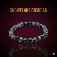 A polished piece of Snowflake Obsidian from Seamoss Africa, used for grounding and spiritual balance.