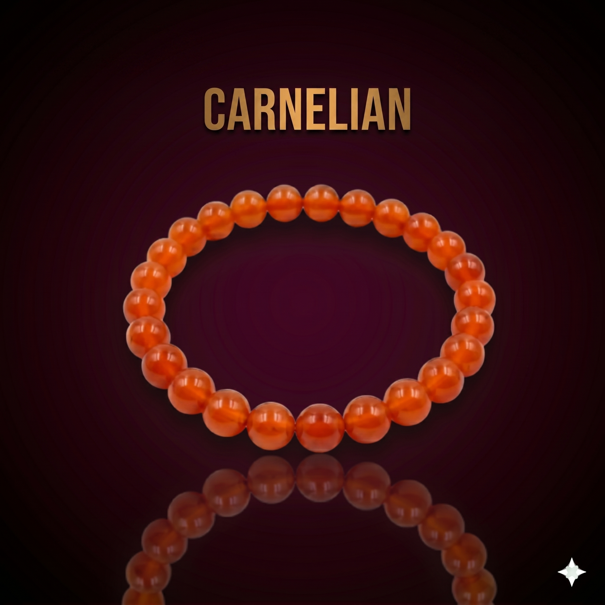 A radiant Carnelian crystal from Seamoss Africa, used for boosting creativity and physical vitality.