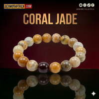 A polished piece of Coral Jade (Fossilized Coral) from Seamoss Africa, used for grounding and emotional healing.