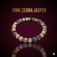 A polished piece of Pink Zebra Jasper from Seamoss Africa, used for grounding and emotional balance.