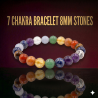 A 7 Chakra Bracelet with 8mm natural stones from Seamoss Africa, designed for energetic alignment and balance.