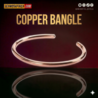 A sleek Copper Bangle from Seamoss Africa, used for grounding energy, vitality, and holistic balance.