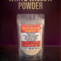 A 50g pack of White Willow Bark herb from Seamoss Africa, used for natural pain relief and skin care.