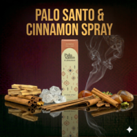 A bottle of Palo Santo Spray from Seamoss Africa, used for quick and convenient energy cleansing.