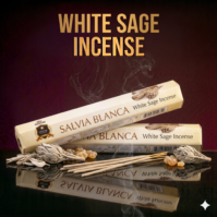A pack of premium White Sage Incense from Seamoss Africa, used for spiritual cleansing and aura protection.