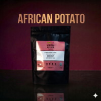 Pack of pure African Potato Cut (Hypoxis hemerocallidea) from Seamoss Africa, used for immune and urinary support