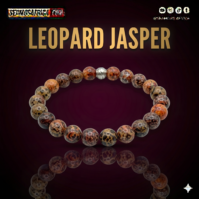 A polished Leopard Jasper crystal from Seamoss Africa, used for resilience, courage, and grounding.