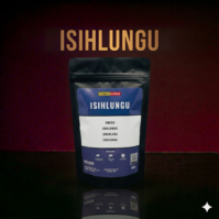 A bottle of pure Isihlungu 50g from Seamoss Africa, used for traditional detoxification, spiritual healing, and pain relief.