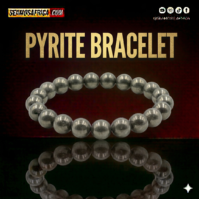 A polished Pyrite bracelet (8mm stones) from Seamoss Africa, used for wealth, confidence, and protection.