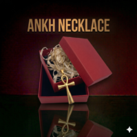 An Ankh Necklace from Seamoss Africa, worn as a symbol of eternal life and spiritual protection
