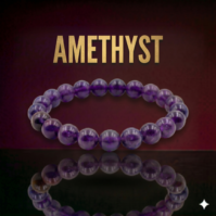 Natural Amethyst 8mm Stone from Seamoss Africa, used for meditation, mental clarity, and spiritual growth.