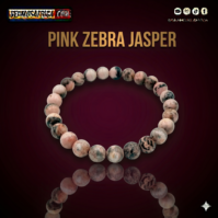 A polished piece of Pink Zebra Jasper from Seamoss Africa, used for grounding and emotional balance.