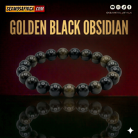 A polished piece of Golden Black Obsidian from Seamoss Africa, used for protection, grounding, and transformation.