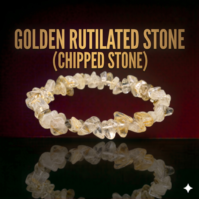A polished Golden Rutilated Stone from Seamoss Africa, used for intuition, prosperity, and mental clarity.