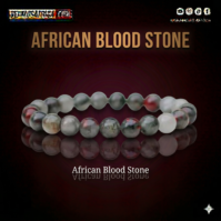 A polished African Blood Stone from Seamoss Africa, used for vitality, courage, and grounding.