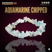 Natural Aquamarine Chipped stones from Seamoss Africa, used for calming energy, clear communication, and emotional healing