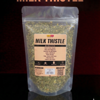 A 50g pack of premium Milk Thistle herb from Seamoss Africa, used for liver detoxification and blood health.