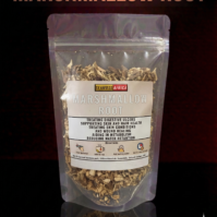 A 100g pack of pure Marshmallow Root from Seamoss Africa, used for digestive soothing and skin health.
