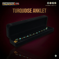 A beautiful Turquoise Anklet from Seamoss Africa, used for protection, clear communication, and inner peace