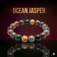 A polished piece of Ocean Jasper from Seamoss Africa, used for inner peace and emotional balance.