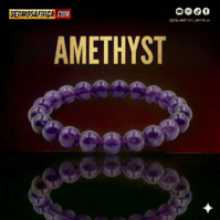 Natural Amethyst 8mm Stone from Seamoss Africa, used for meditation, mental clarity, and spiritual growth.