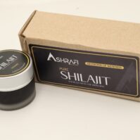 A small jar of premium Shilajit Resin from Seamoss Africa, used for natural energy and cognitive support.