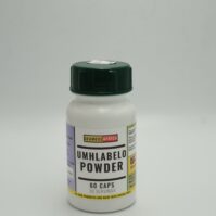 A bottle of pure Umhlabelo Powder Capsules from Seamoss Africa, used for digestive support and traditional wellness