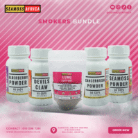 A Smokers Bundle Lung Cleansing kit from Seamoss Africa, used for respiratory support and lung detoxification