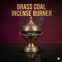 A durable Brass Coal Incense Burner from Seamoss Africa, ideal for safely burning resins and bakhoor.