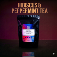 A premium box of Hibiscus Peppermint Tea Bags from Seamoss Africa, a refreshing herbal blend for digestive and heart health 2026