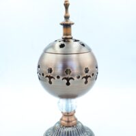 A durable Brass Coal Incense Burner from Seamoss Africa, ideal for safely burning resins and bakhoor.