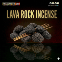 A collection of Lava Rock Incense stones from Seamoss Africa, used for grounding energy and natural aromatherapy diffusion.
