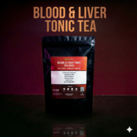 A box of Blood & Liver Tonic 20 Tea Bags, a premium herbal blend for detoxification and wellness. 2026