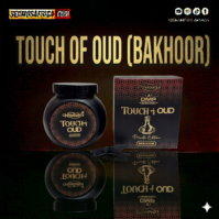 A container of premium Touch of Oud Bakhoor from Seamoss Africa, used for aromatic home fragrance and spiritual ambiance.