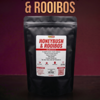 A box of Honeybush Rooibos tea bags from Seamoss Africa, displaying a premium herbal tea blend 2026