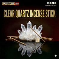 A pack of Clear Quartz Incense Sticks from Seamoss Africa, used for meditation and spiritual cleansing.